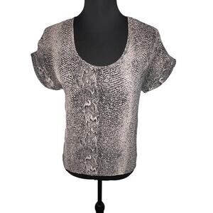 Bocca Couture Women’s Size XS Reptile Print Gothic Cutout Sheer Chiffon blouse